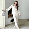 1011 spring new champagne rose flower pajamas women's high-end long-sleeved light luxury cardigan can be worn outside loungewear