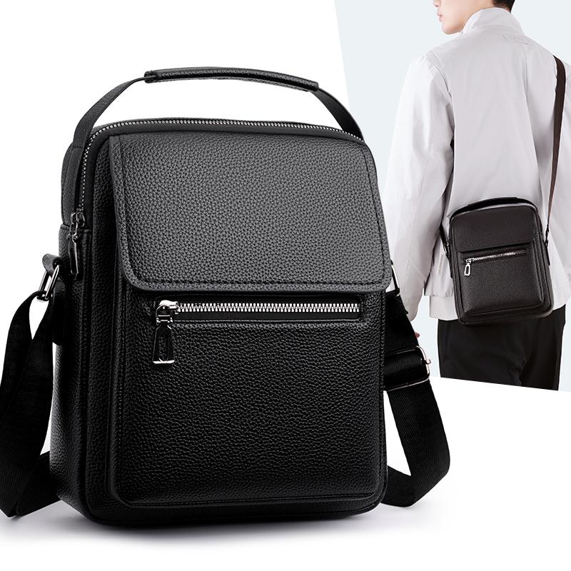 Business Shoulder Bag Men's Crossbody Bag Handbag PU Messenger Bag
