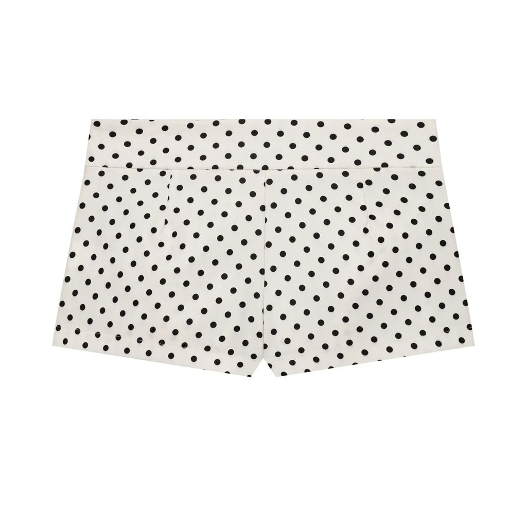 European and American style, wholesale women's clothing temperament polka dot shirt jacket + polka dot pocket mini shorts