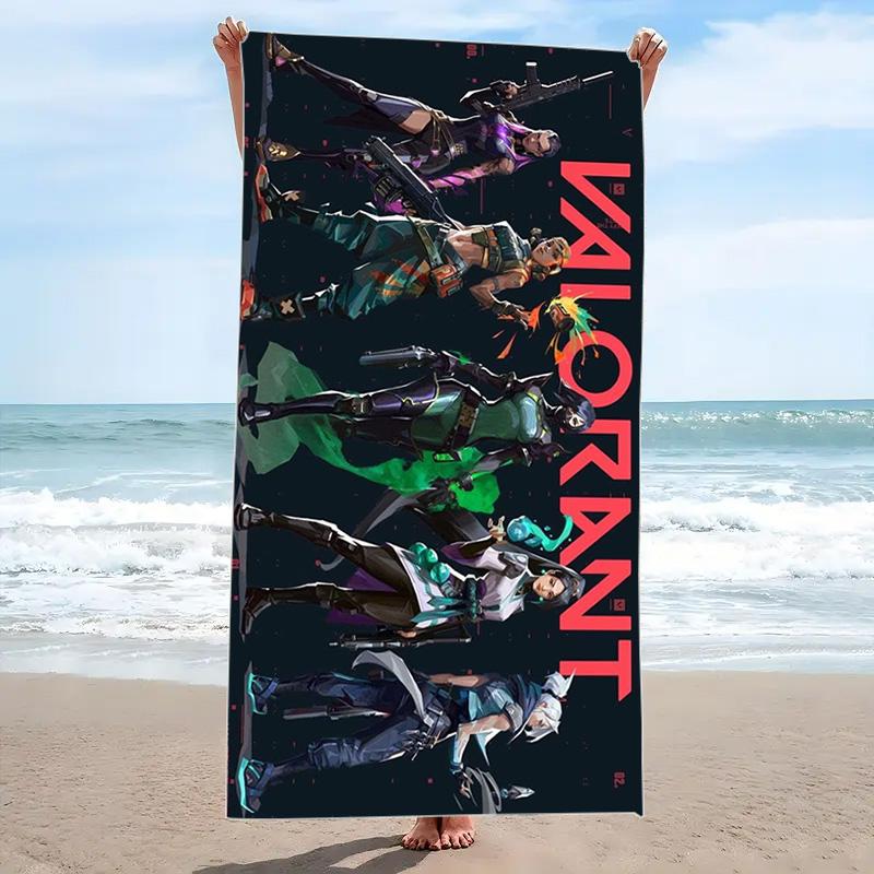 Valorant Print Beach Towel, Large Soft Quick Dry Towel for Beach Camping Swimming