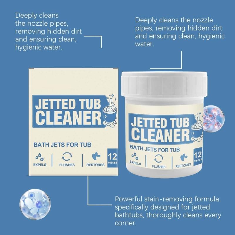 Pastiglie Detergenti per Vasca da Bagno Formula Pulente Rimuove Calcare Macchie Odori Sicuro per Uso Domestico Contenitore in Plastica