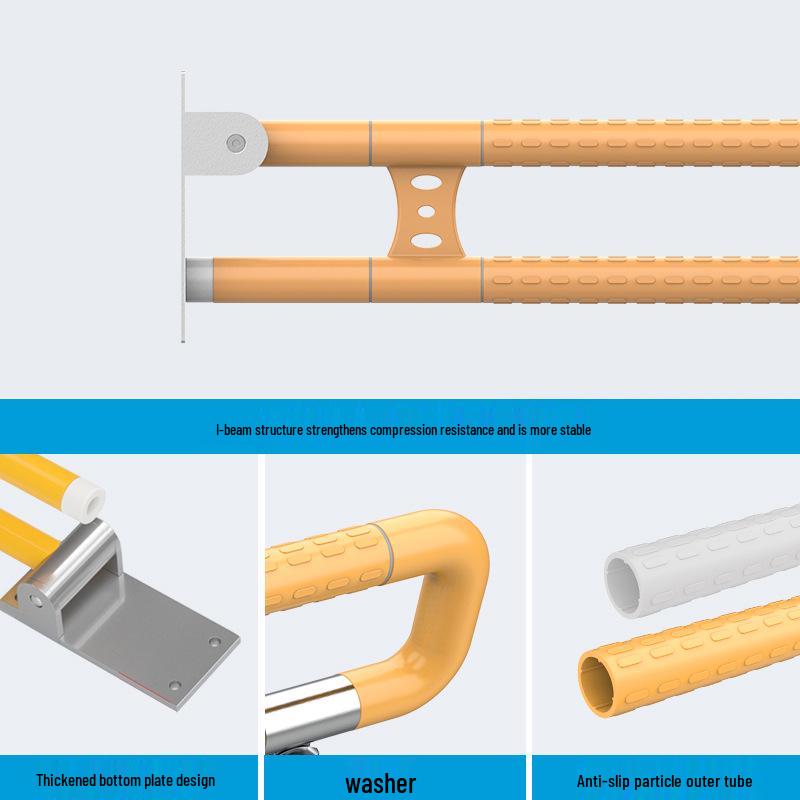 Foldable Bathroom Safety Handrail: Age-Friendly Toilet Grab Bar