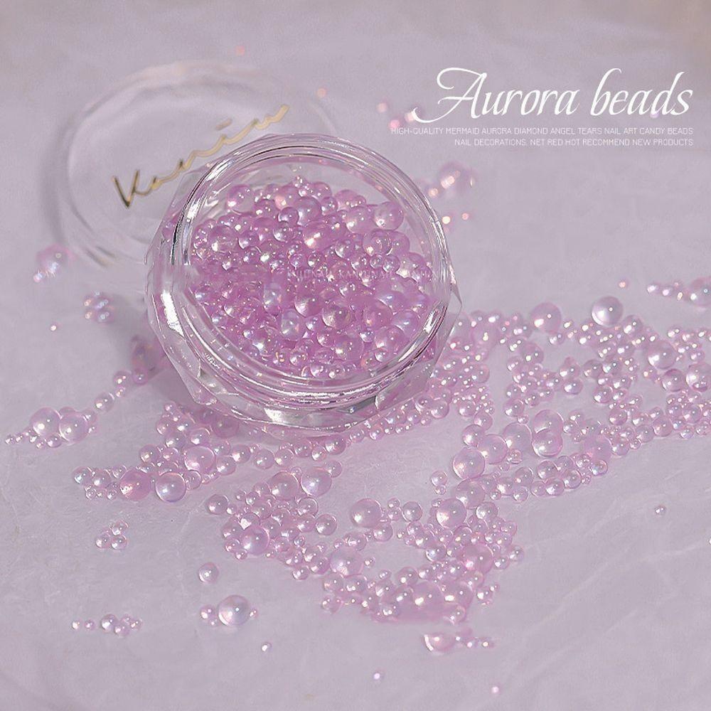 Glass 3D Nail Art Decoration 3D Nail Art Bubble Bead Professional Nail Art Aurora Bubble Beads