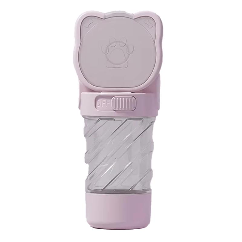 

Good-Dog Cat Water Bottle With Storage Food And Water Container For Puppy Pets Dogs Feeder Bowl Travel Pet Supplies розовый