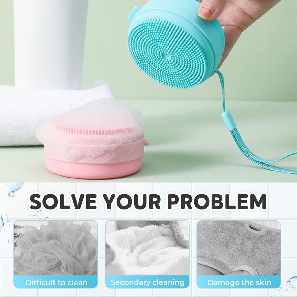 Shower Scrubber for Body Soft Handheld Cleansing Skin Brush Silicone Body Brush for Sensitive All Kinds Of Skin Women Men Adults