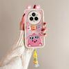 KEYSION Cute Ear 3D Cartoon Case for Realme 14 Pro+ 5G with Bracelet Silicone Shockproof Phone Cover for OPPO Realme 14 Pro 5G