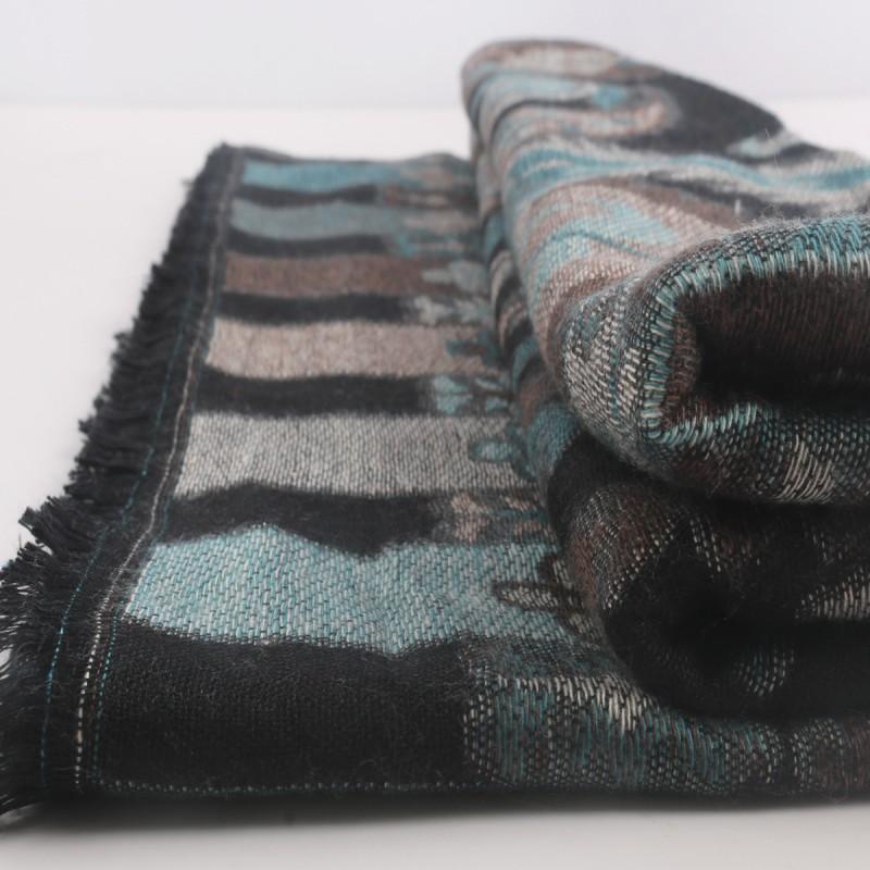 Soft Knitted Shawl With Jacquard Cashew Vintage Print Wrap Scarf Women