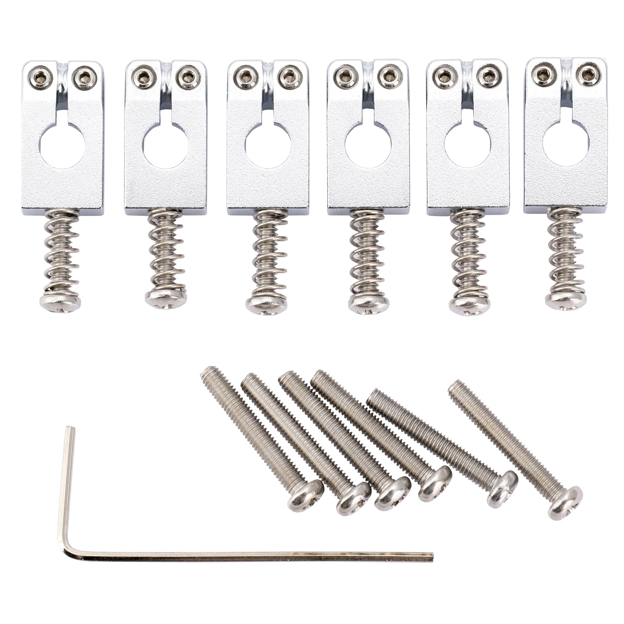 

Musiclily Ultra 10.5mm Style Tremolo Bridge Saddles for Stratocaster Electric Guitars, Chrome (Set of 6)