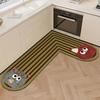 Kitchen Floor Mat with Water Oil Absorption L-shaped Diatomaceous Earth Floor Mat Household Cartoon Wear-resistant Anti Slip Mat