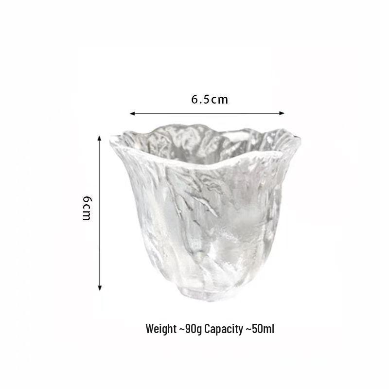 Japanese Crystal Glass Kung Fu Tea Cup with Gold Painting - Small Tasting Bowl