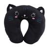 Animal Travel Neck PP Cotton Pillow Soft U Shaped Car Head Rest Toy Cushion Black Cat