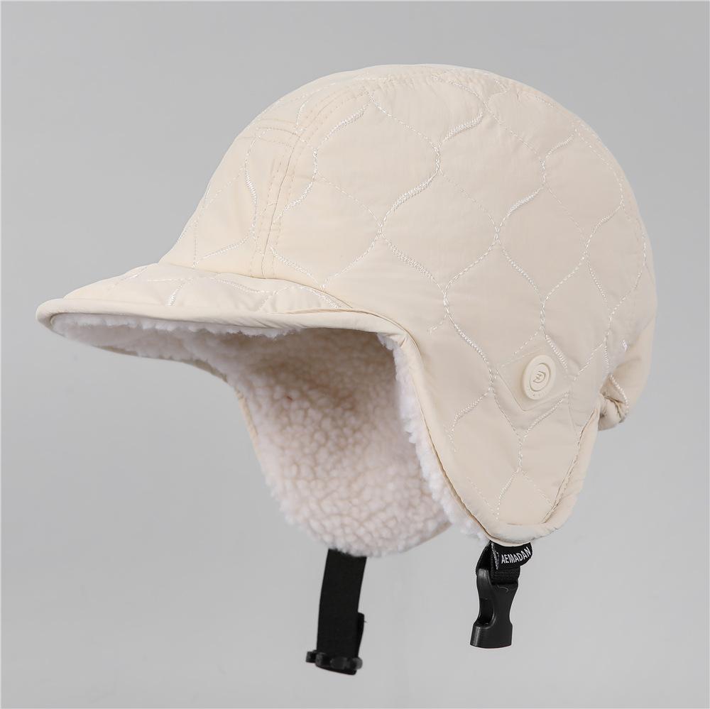 Double-Sided Lamb Plush Lei Feng Hat Women'S Winter Thickened Warm Ear Protection Hat Outdoor Ski Cycling Flight Hat