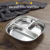 Small Square 3-Compartment 304 Stainless Steel Dinner Tray