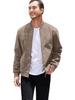 Men's European Suede Stand Collar Zipper Jacket - Plus Size Autumn Casual Coat