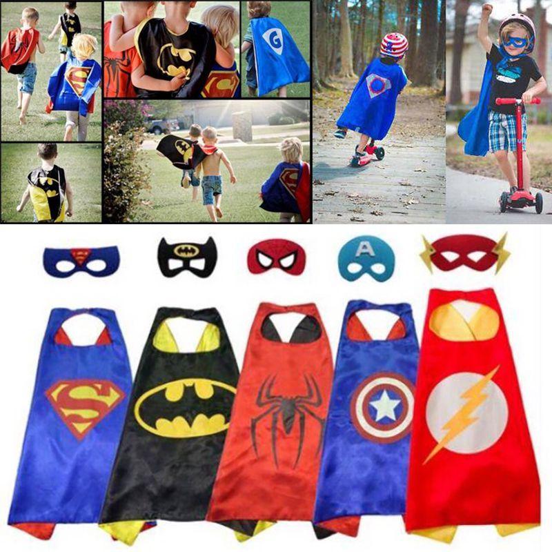 Marvel Anime Costume Cosplay Superhero Cloak And Mask Set For Kids Halloween Party