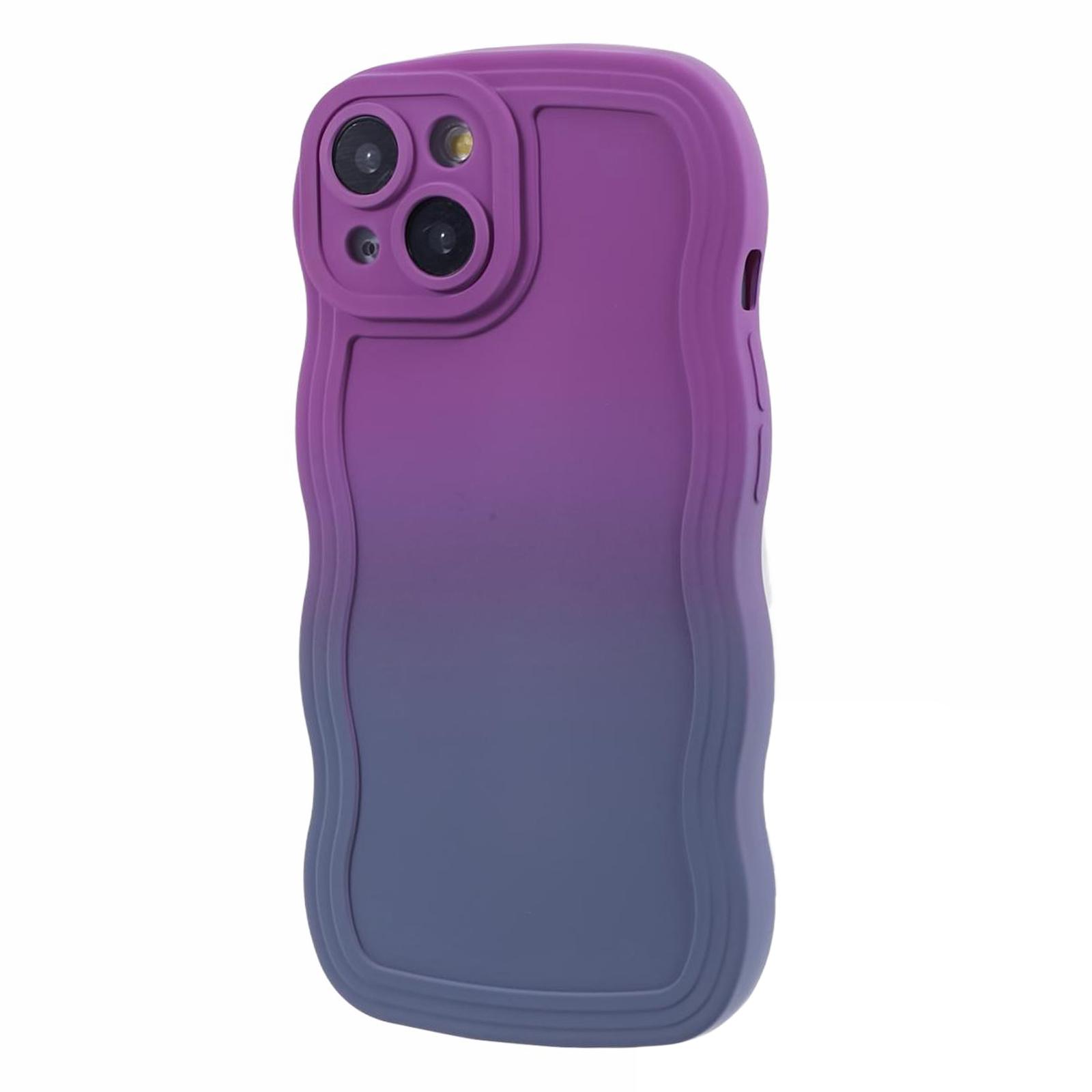 

Серія JTW для чохла iPhone 14 Гумовий чохол з ТПУ з хвилястим краєм Purple+Lavender Grey