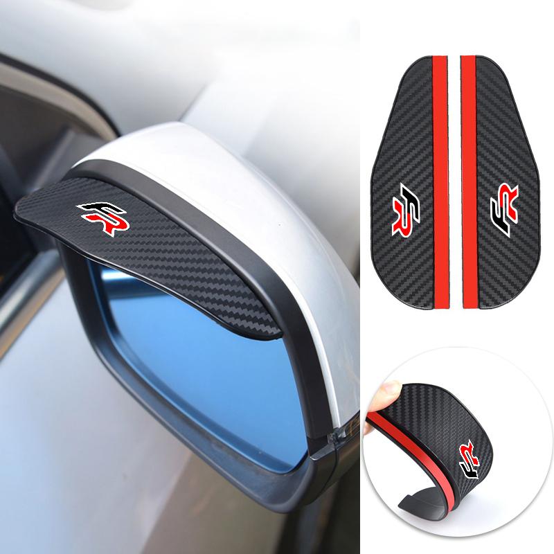 2Pcs Car Rearview Mirror Rain Eyebrow Carbon Fibre Rain Bar For Seat FR Leon Ibiza Altea Exe Mk3 TARRACO Decoration Accessories