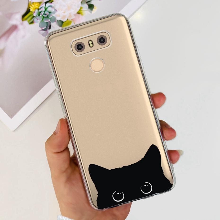 Case For LG Q6 Plus H870 H871 G600L G600K G600S Cute Flower Cat Pattern Soft Silicone TPU Phone Cases For LG G6 G 6 G6plus