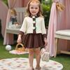 3-7Y Girls' Sweater Set - New Autumn/Winter Cardigan Knit Sweater Long Sleeve + Knit Sweater Dress Two-Piece Set