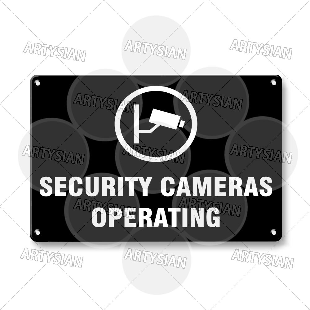 CCTV Surveillance Metal Sign Shop Security Plaque Camera Monitoring Shoplifting Warning Crime Deterren Safety Alert 24-Hour