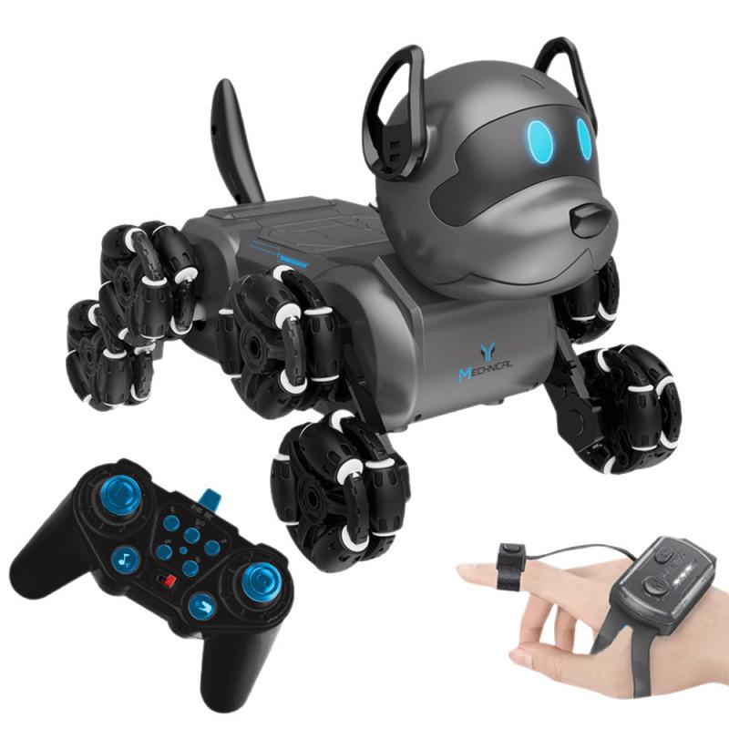 Gesture-Controlled Stunt Dog Robot: 8-Wheel 4WD Climbing and Drifting Pet with 2.4G Remote