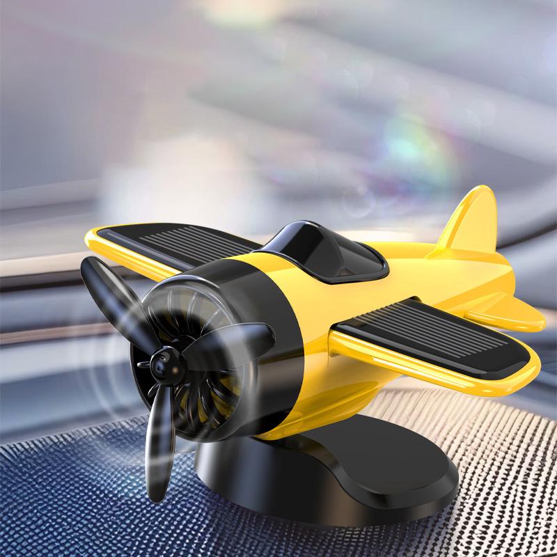 Solarbetriebenes rotierendes Flugzeug-Armaturenbrett-Dekor, Kreative Auto-Innenraumdekoration, Für Luftfahrt-Enthusiasten, Auto-Armaturenbrett-Dekor