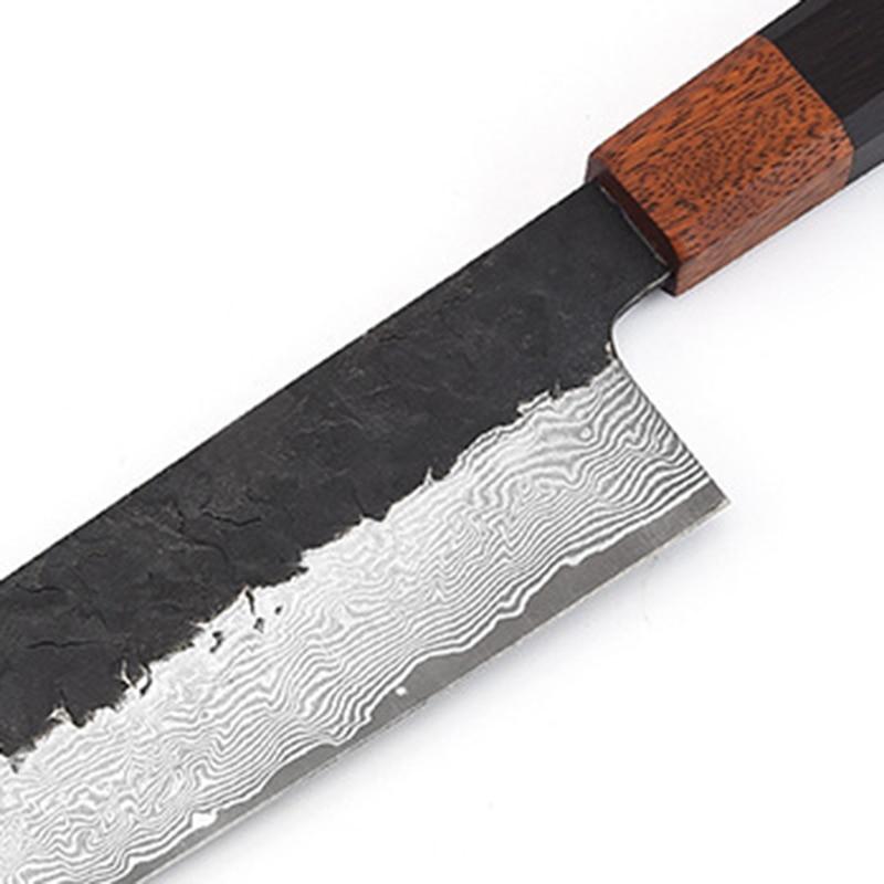 67 vrstev Japonský kuchyňský nůž z damaškové oceli Nakiri kuchařský nůž s osmihrannou rukojetí z ebenového dřeva Krájení Nástroje na vaření