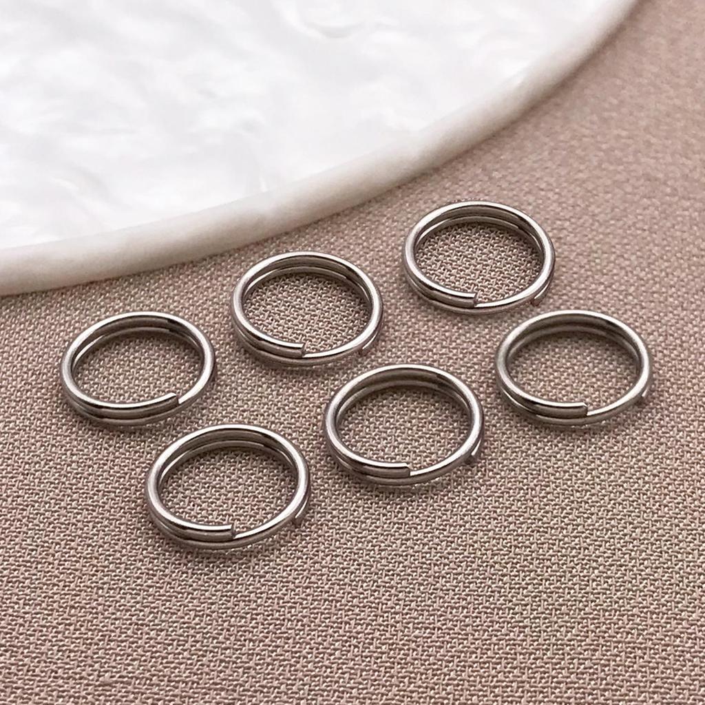 Stainless Steel Colorfast Double Layer Open Ring Connector for DIY Jewelry