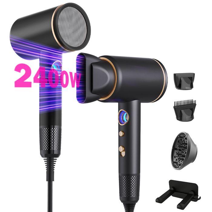 Sèche-cheveux - WENZYLIQUOX - Ionique Pro - 2400W - 40 000 tr/min - Accessoires 4 en 1