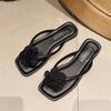 Summer wear retro flower slippers women's new with skirt flat bottom seaside beach sandals