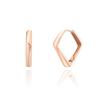 14K Gold Earrings One-Touch Ring Square Cutting L