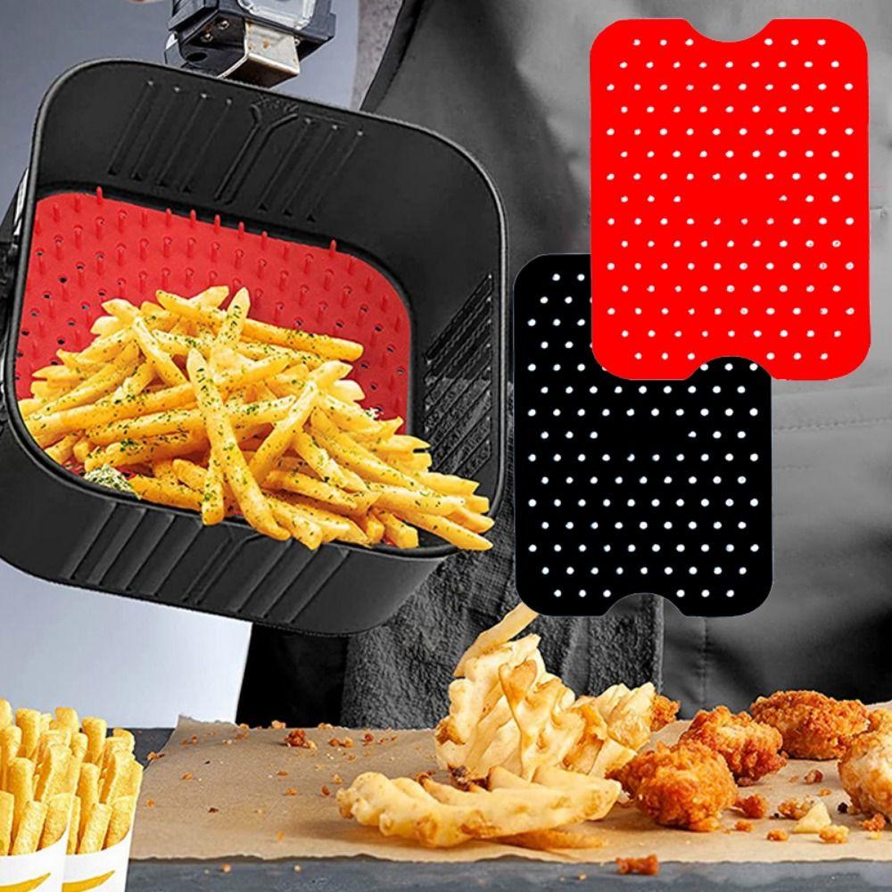 

Прочные кухонные аксессуары, многоразовый коврик для фритюрницы, коврик для сковороды, коврик для духовки, вкладыши для фритюрницы красный