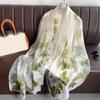 Ginkgo biloba small fresh pattern scarf silk scarf commuting light luxury imitation silk soft yarn women's large size fashion