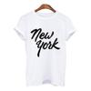 Harajuku Women Tshirt New York Summer Print White Black T Shirt Ladies Clothing 90S Tops Graphic Clothes Female Tee Shirt 2025