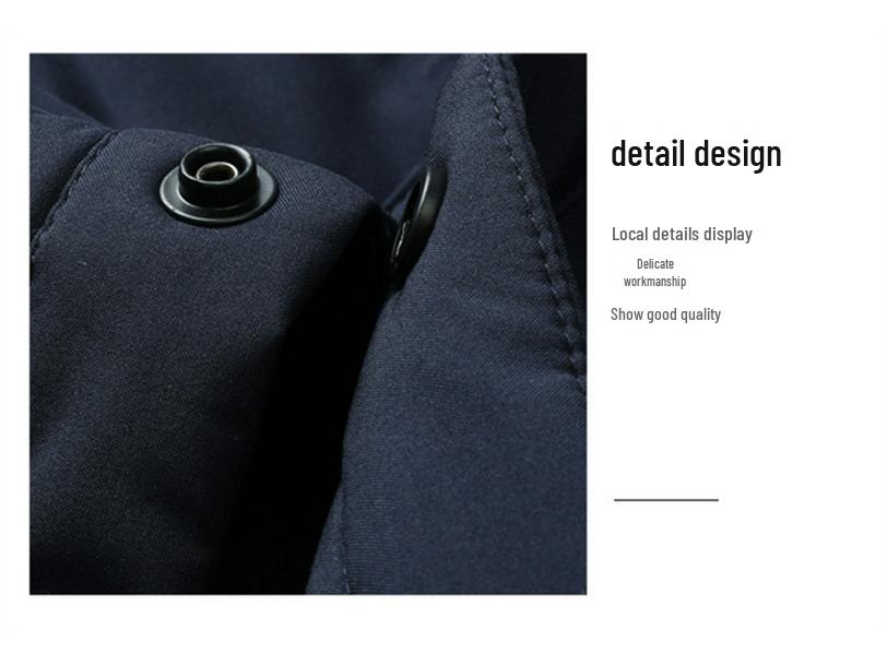 2025 Herren Slim-Fit Winter-Daunenjacke aus weißer Entendaune - Polyester Business Casual Oberbekleidung