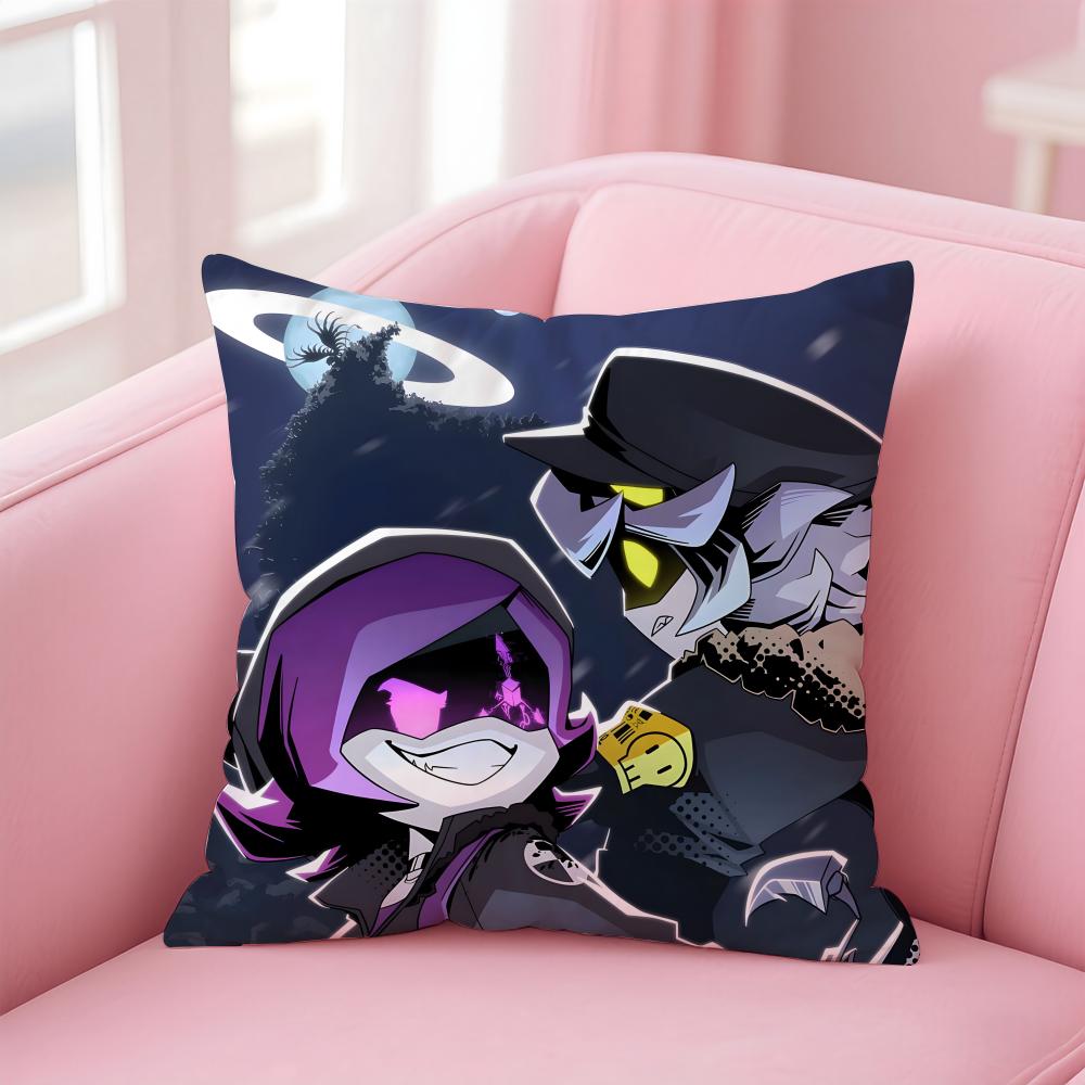 Fashion MMurder Drones Cartoon Cushion Cover Pillowcase Short Plush Invisible Zipper Room Sofa Cushion Cover