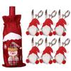 Kreativní vánoční sada na víno Zlaté sametové šaty Obaly na láhev vína Rukáv Santa Sněhulák Vánoce Nový rok Dekorace na jídelní stůl