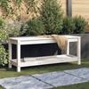 Garden Bench White 108 x 35 x 45 cm Solid Pine Wood