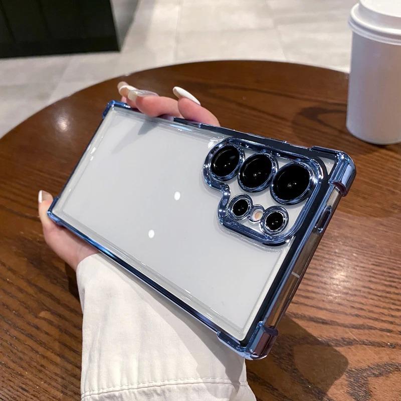 Galvanisierte vier Ecken Anti-Drop Transparente Schutzhüllen für iPhone Samsung Huawei Honor Xiaomi Redmi OPPO Realme Vivo Infinix Tecno