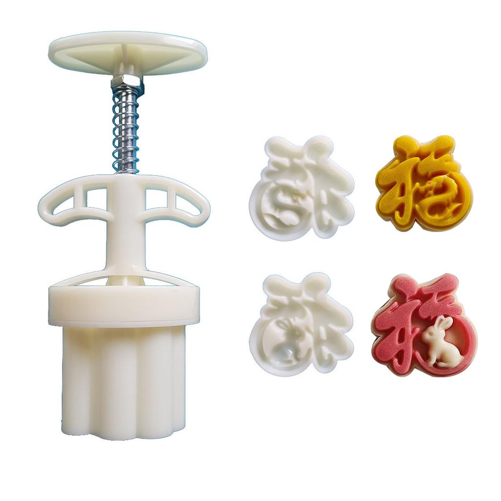 Midautumn Festival Cartoon Rabbit Cutter Moon Cake Mold Set for Cake Cookie Dessert Cutter Cake Baking Decorations