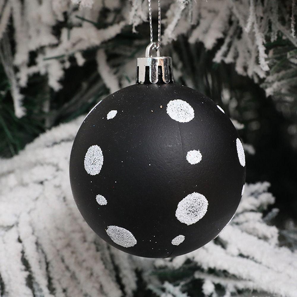 6pcs Plastic Electroplated Hanging Balls 6cm Xmas Tree Pendants Party Favors