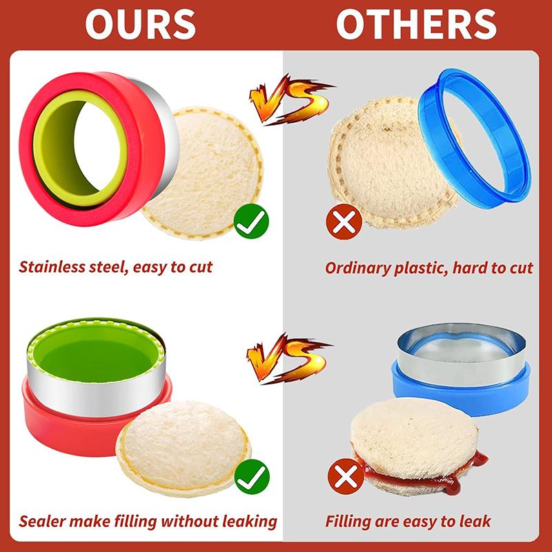 Sandwich Cutters For Kids Set With Sealer DIY Cookies Bread Molds Cutter Shapes Sandwich Makers Children's Lunch Box Accessories 1