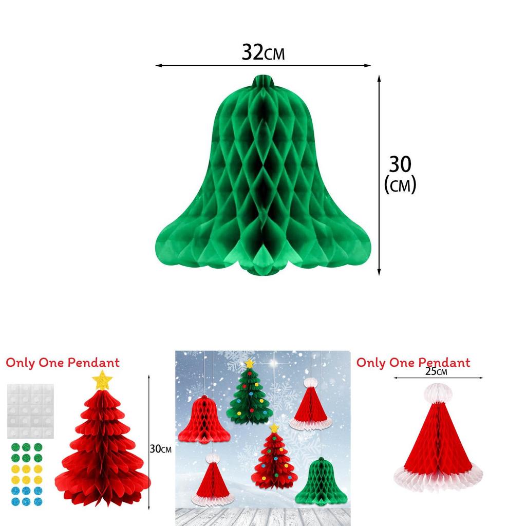 Holiday Season Honeycomb Ball Decorations For Christmas Party And Winter Festivities