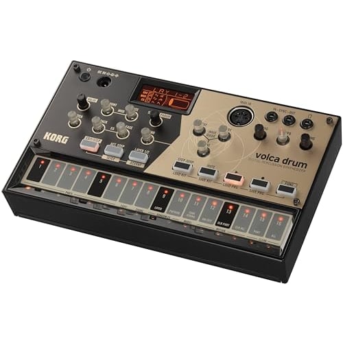 KORG Volca Drum Digital Percussion Synthesizer Rhythm Machine with Built-in Speaker and Headphone Compatible, Compact Size for Use Anywhere