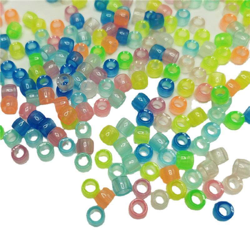 Acrylic Barrel Candycolored Beads Luminous 6x8mm Glowinthedark Diy Accessories