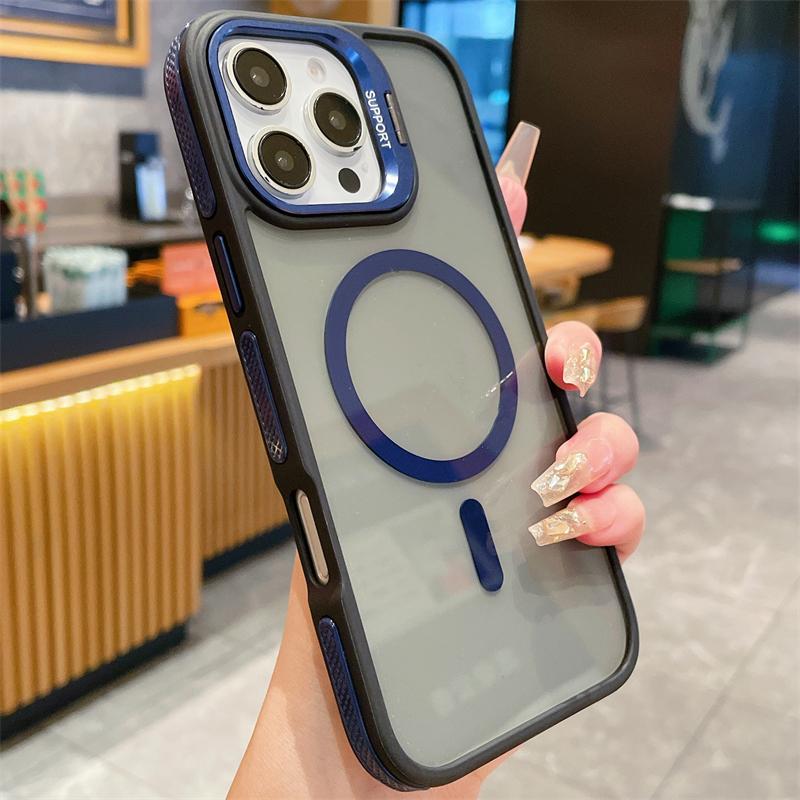 Luxury For Magsafe Phone Cases For iPhone 16 13 12 11 Pro Max Metal Lens Protector Case For iPhone 15 14 Pro Max 16 Plus Cover