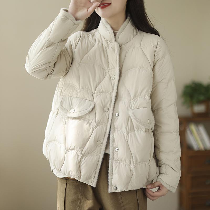 Short Down Jacket Winter Women's Clothing White Duck Down Coat