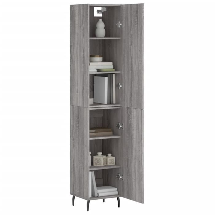 VidaXL Highboard Sonoma Grey 34.5x34x180 Cm Engineered Wood 3198807