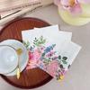 Floral Napkins, 33cm 2-Ply White Pink Yellow Flower Pattern for Wedding Birthday Party Table Decor, 20pcs