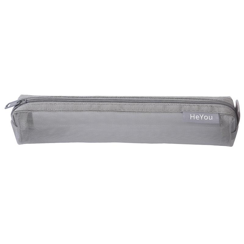 

Transparent Mesh Pencil Case with Zipper, Organizer for Pens And Small Items, Durable Travel And Office Storage Stylish Cosmetic Bag сірий